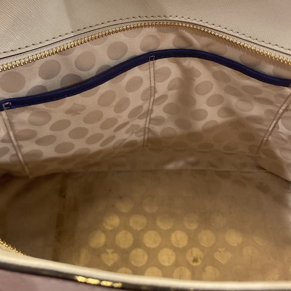 👜 Kate Spade Cream and Blue Color-Block Tote - Picture 5 of 10